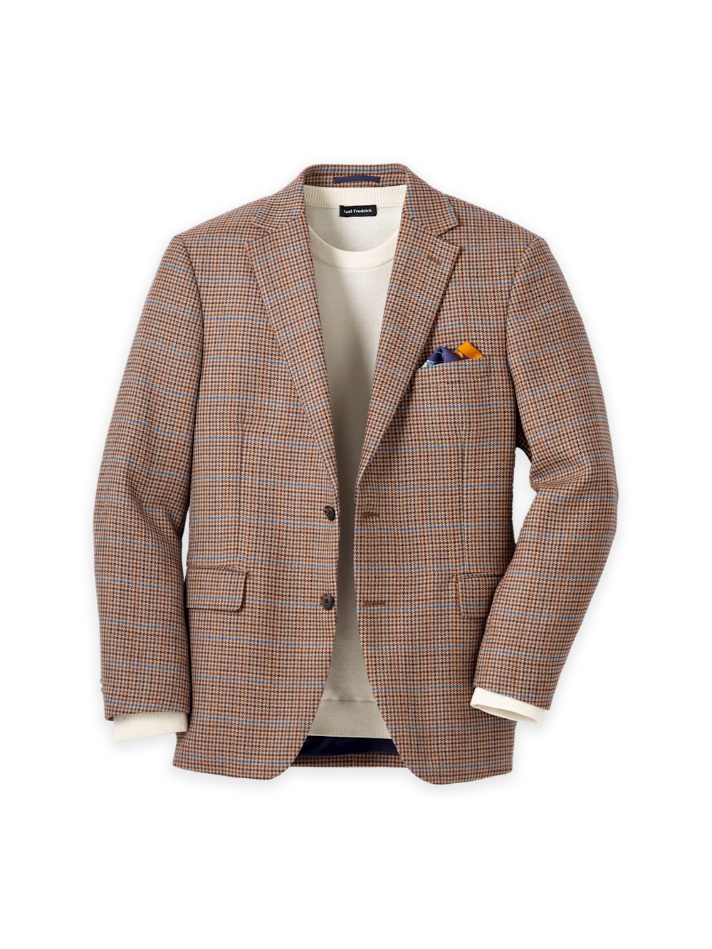 Product Image of Wool Houndstooth Single Breasted Notch Lapel Sport Coat-Rust Multi