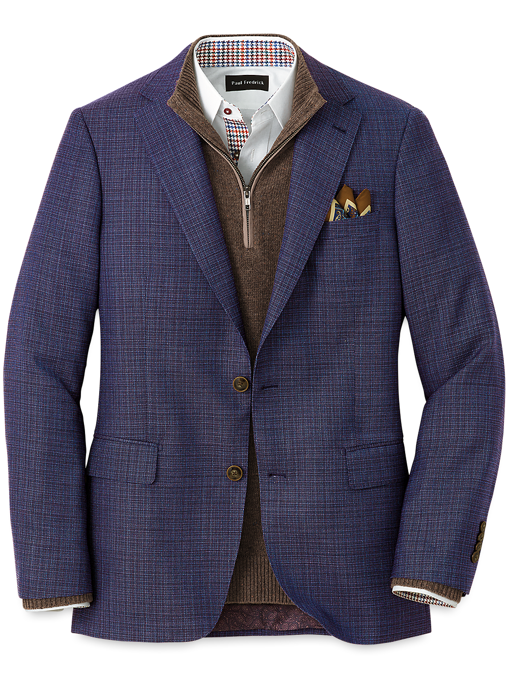 Product Image of Wool Single Breasted Notch Lapel Sport Coat-Purple