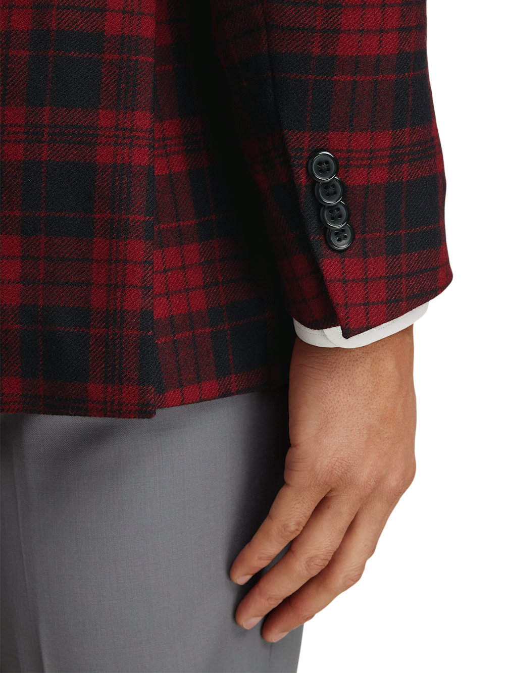 Alternate Image of Wool Plaid Single Breasted Notch Lapel Sport Coat-2