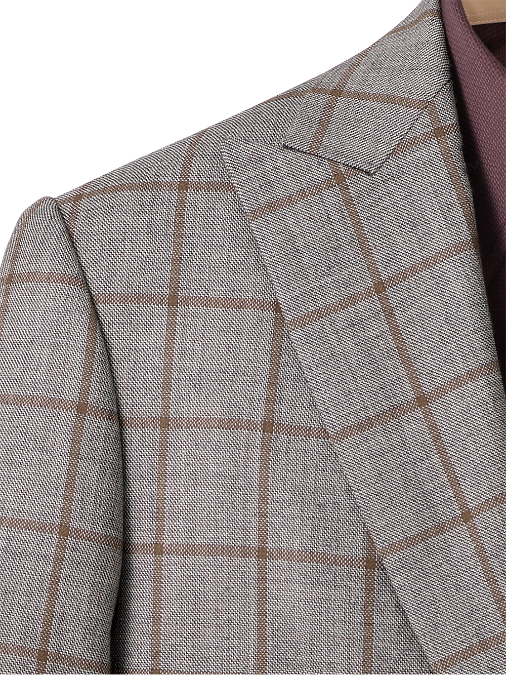 Alternate Image of Wool Windowpane Single Breasted Peak Lapel Sport Coat-2