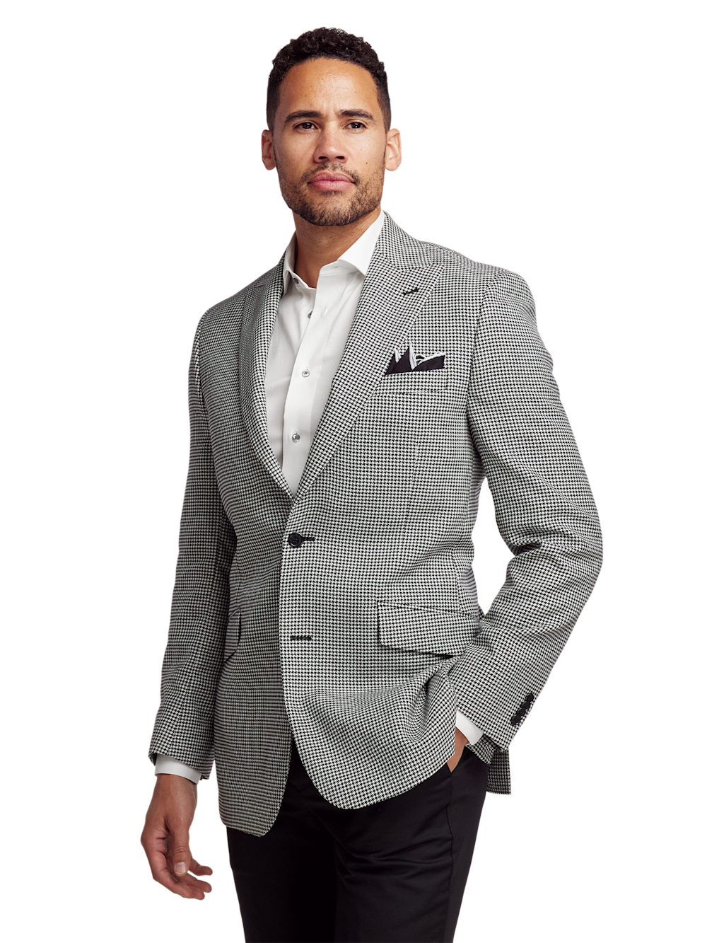 Alternate Image of Wool Houndstooth Single Breasted Peak Lapel Sport Coat-1