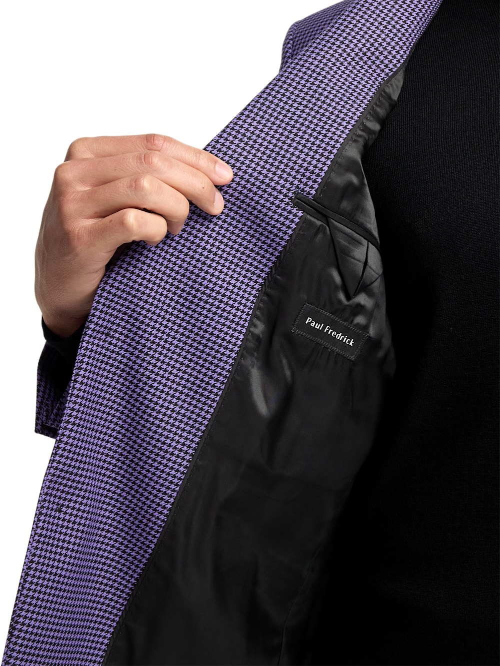 Alternate Image of Wool Houndstooth Single Breasted Peak Lapel Sport Coat-4