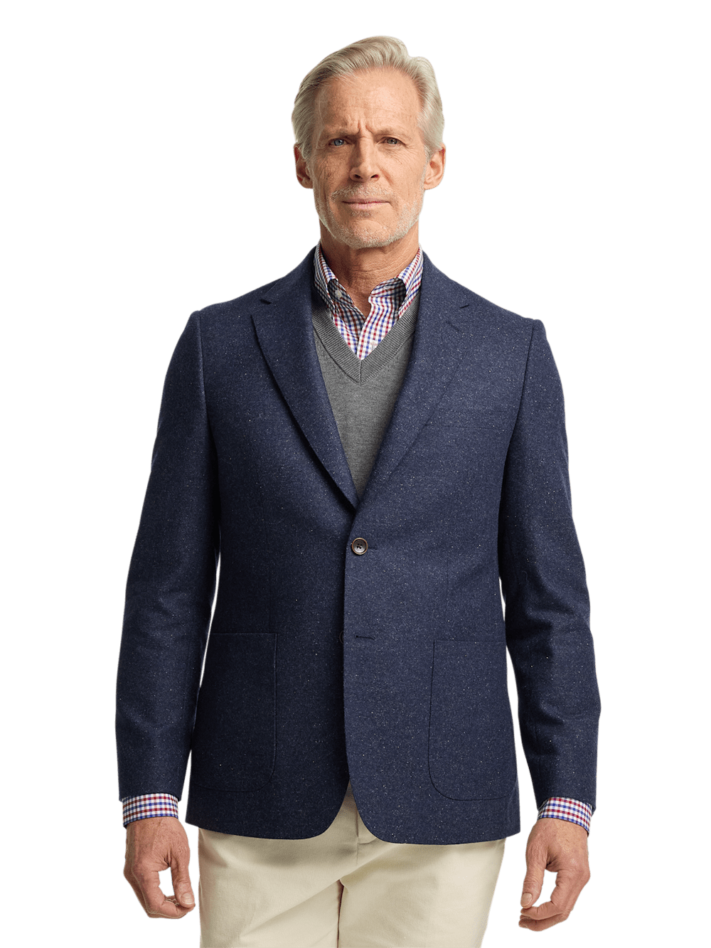 Alternate Image of Wool Blend Donegal Single Breasted Notch Lapel Sport Coat-2