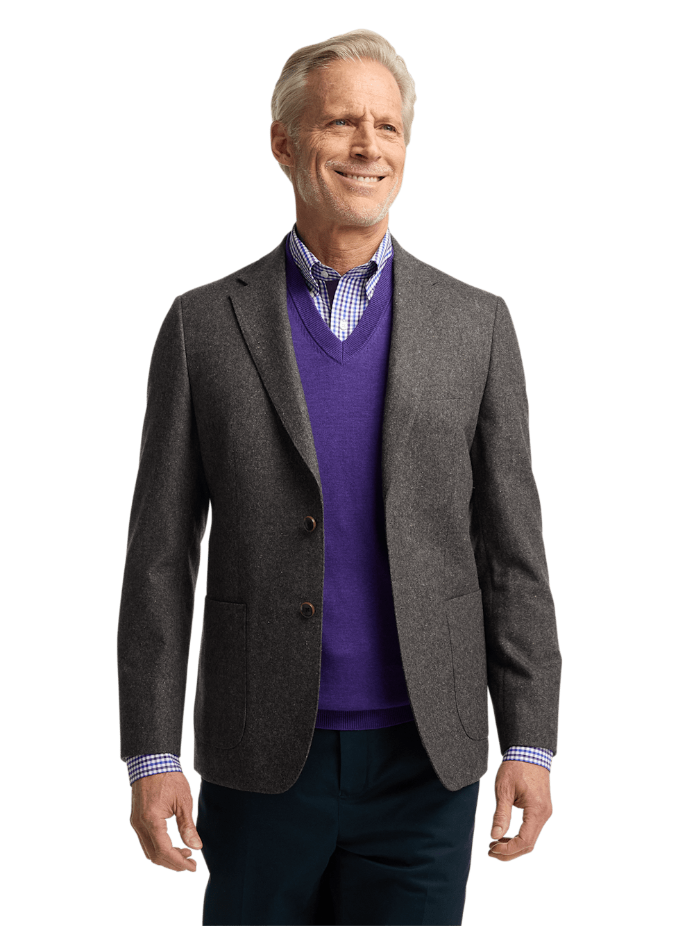 Alternate Image of Wool Blend Donegal Single Breasted Notch Lapel Sport Coat-1