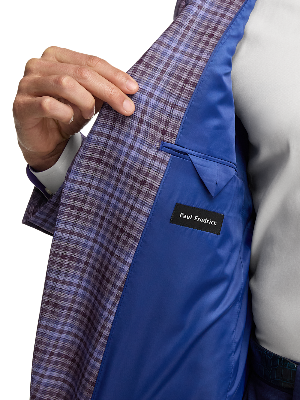 Alternate Image of Wool Plaid Single Breasted Notch Lapel Sport Coat-3