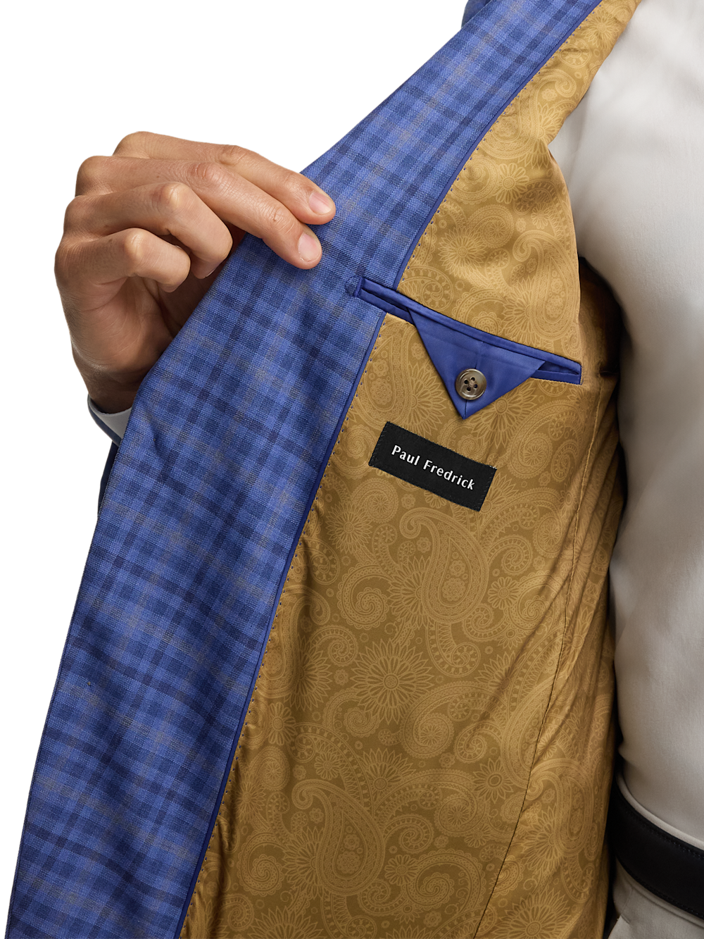 Alternate Image of Wool Plaid Single Breasted Peak Lapel Sport Coat-3