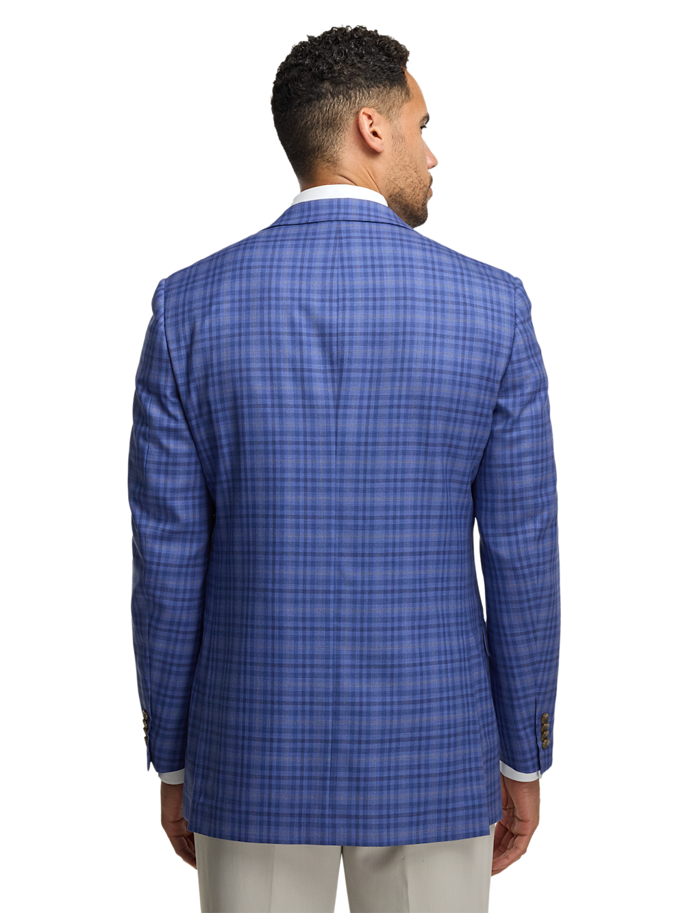 Alternate Image of Wool Plaid Single Breasted Peak Lapel Sport Coat-6