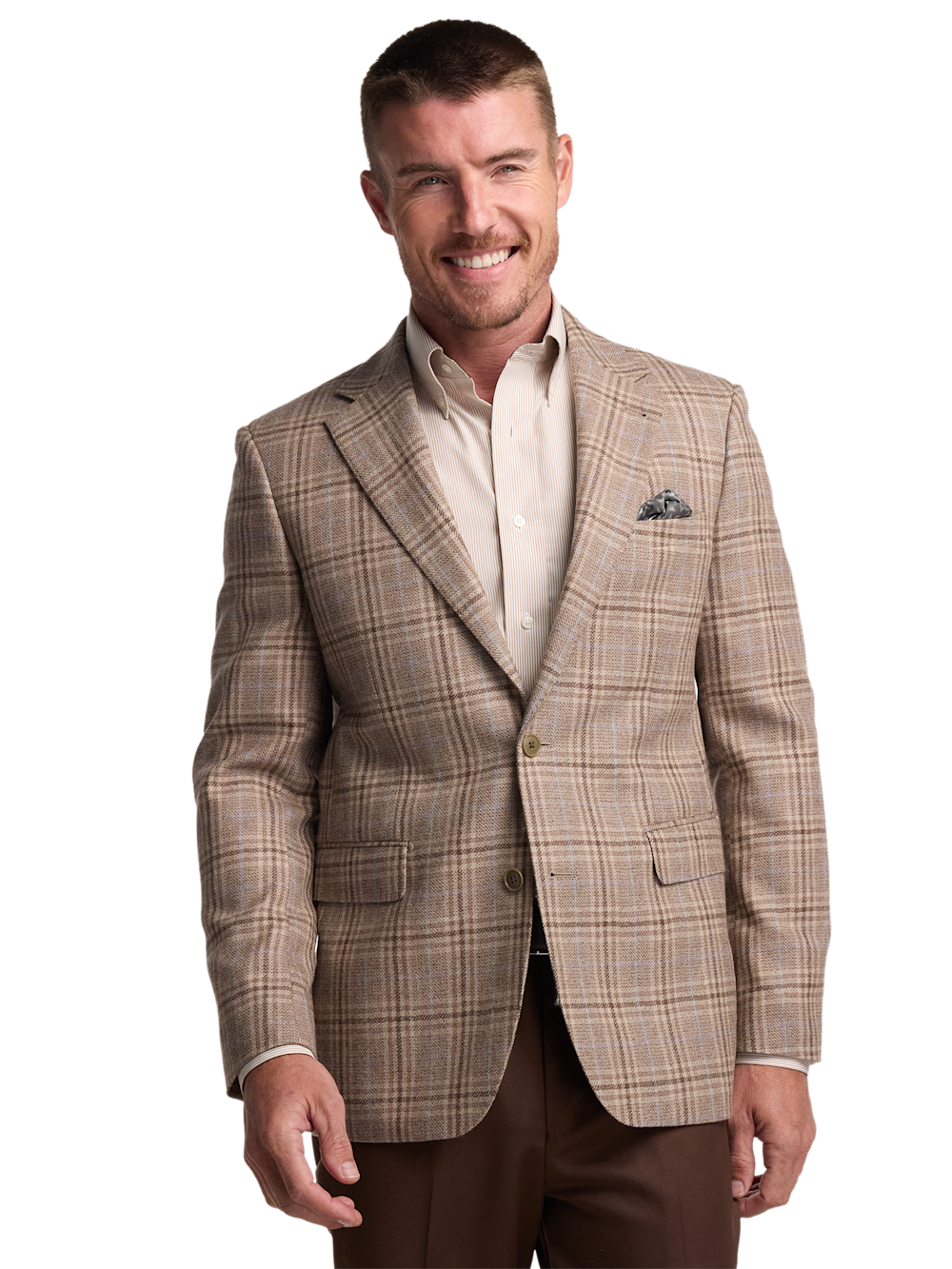 Alternate Image of Wool Plaid Single Breasted Notch Lapel Sport Coat-1