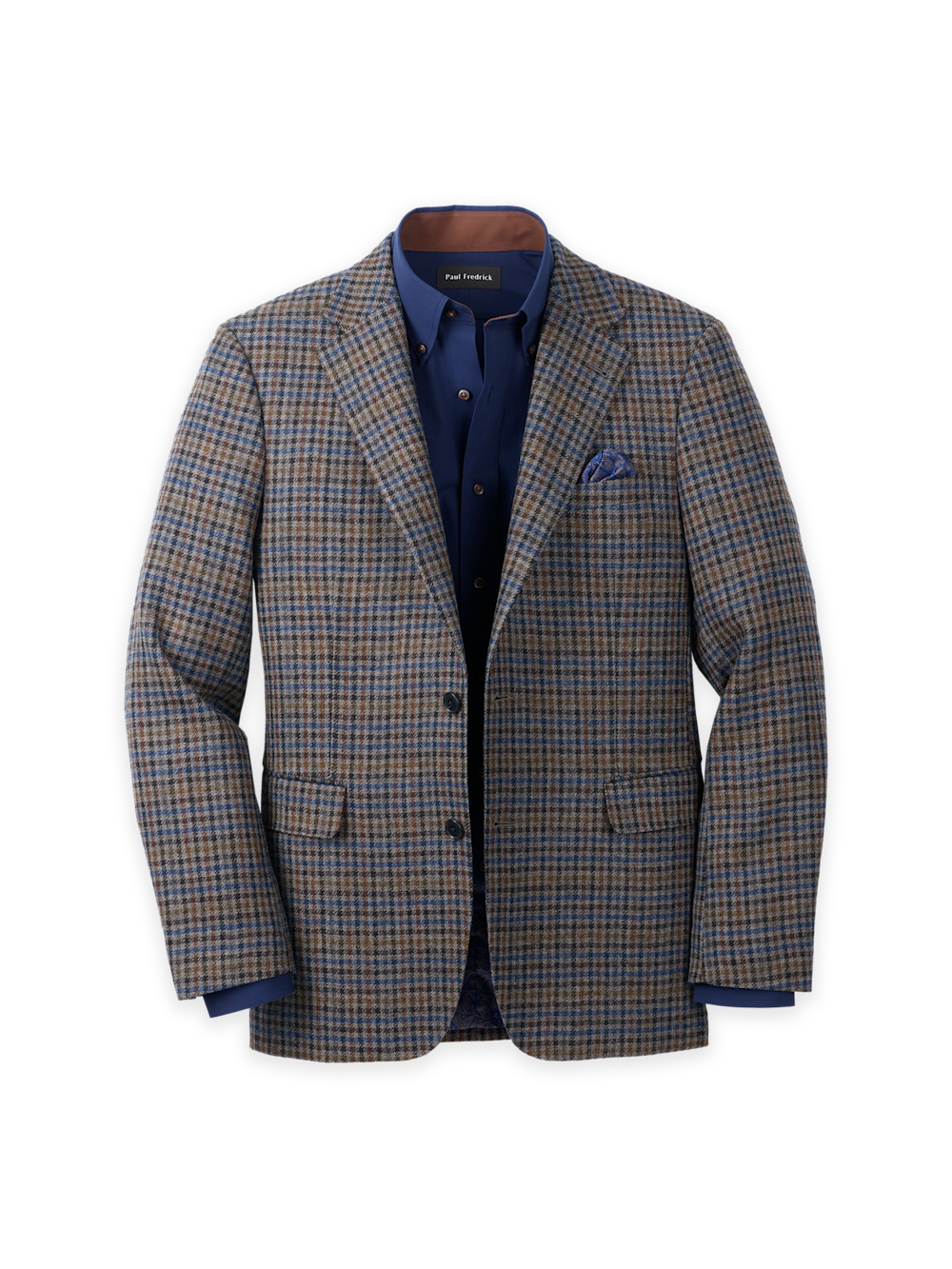 Product Image of Wool Check Single Breasted Notch Lapel Sport Coat-Grey Multi
