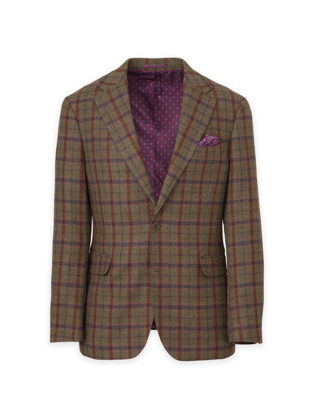 Product Image of Sage Multi Wool Windowpane Single Breasted Notch Lapel Sport Coat-Sage Multi
