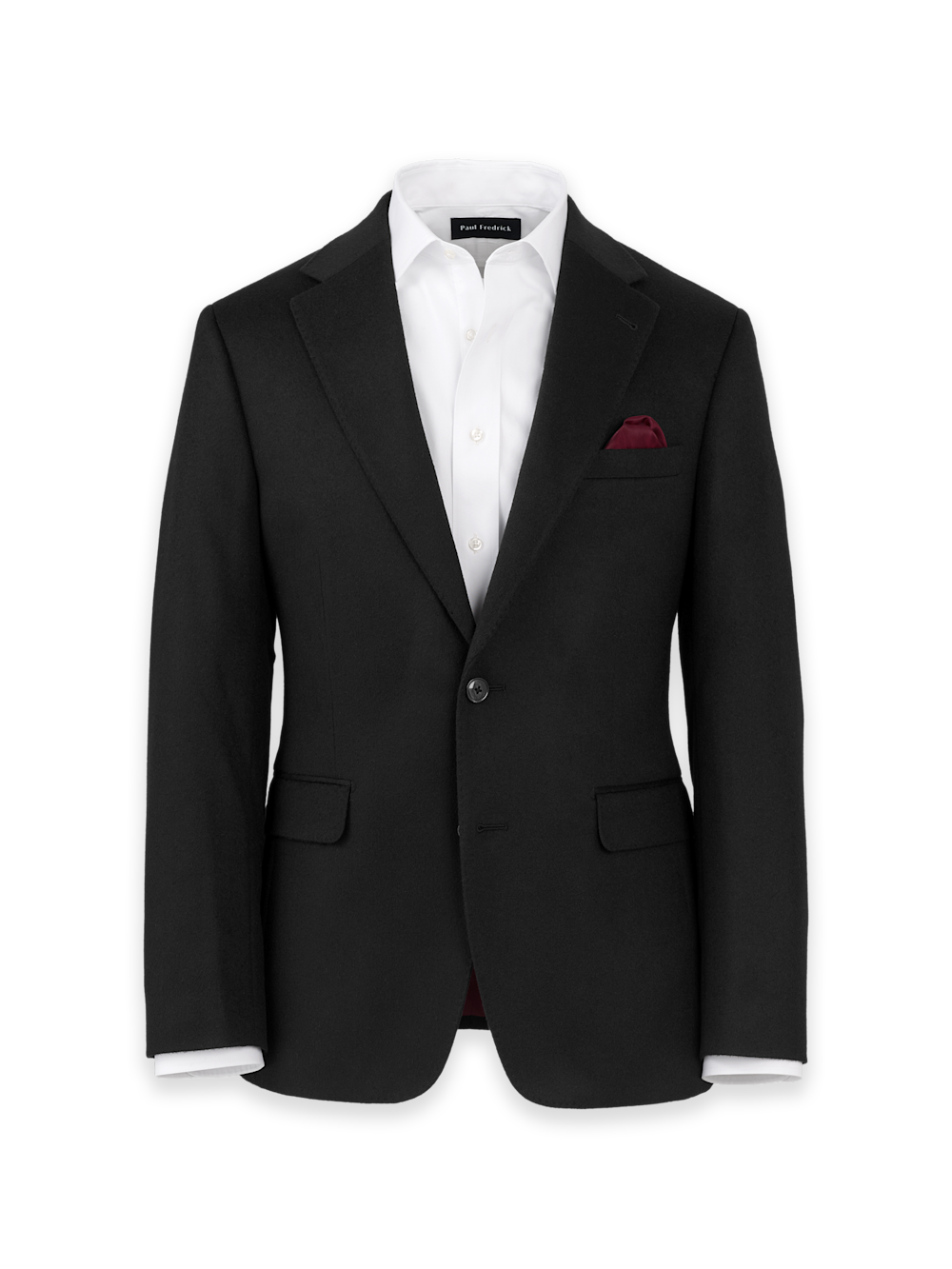 Cashmere Single Breasted Notch Lapel Sport Coat - Black – Paul