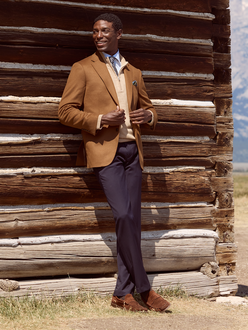 Alternate Shot of Men's dark tan Solid Sportcoats