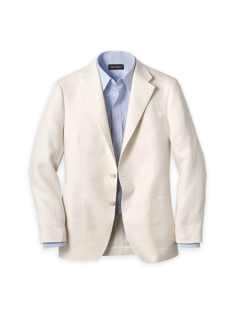 Product Image of Linen Solid Single Breasted Notch Lapel Sport Coat-Ivory