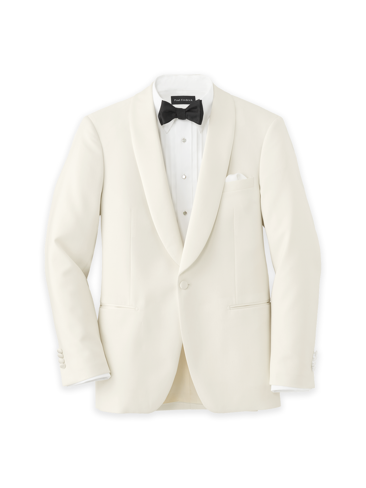 Wool Blend Shawl Collar Dinner Jacket - Ivory