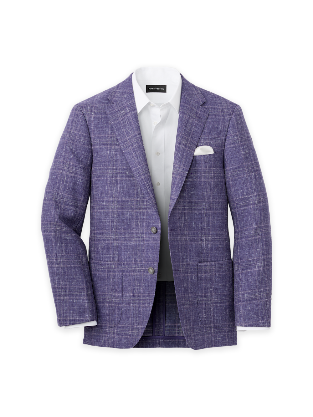 Wool Blend Plaid Single Breasted Notch Lapel Sport Coat