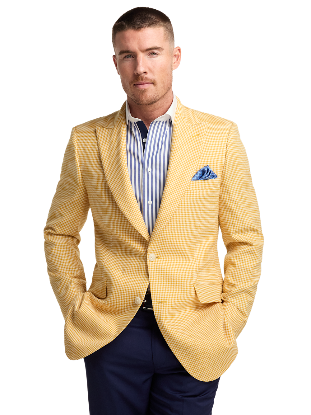Alternate Image of Houndstooth Wool Single Breasted Peak Lapel Sport Coat-1