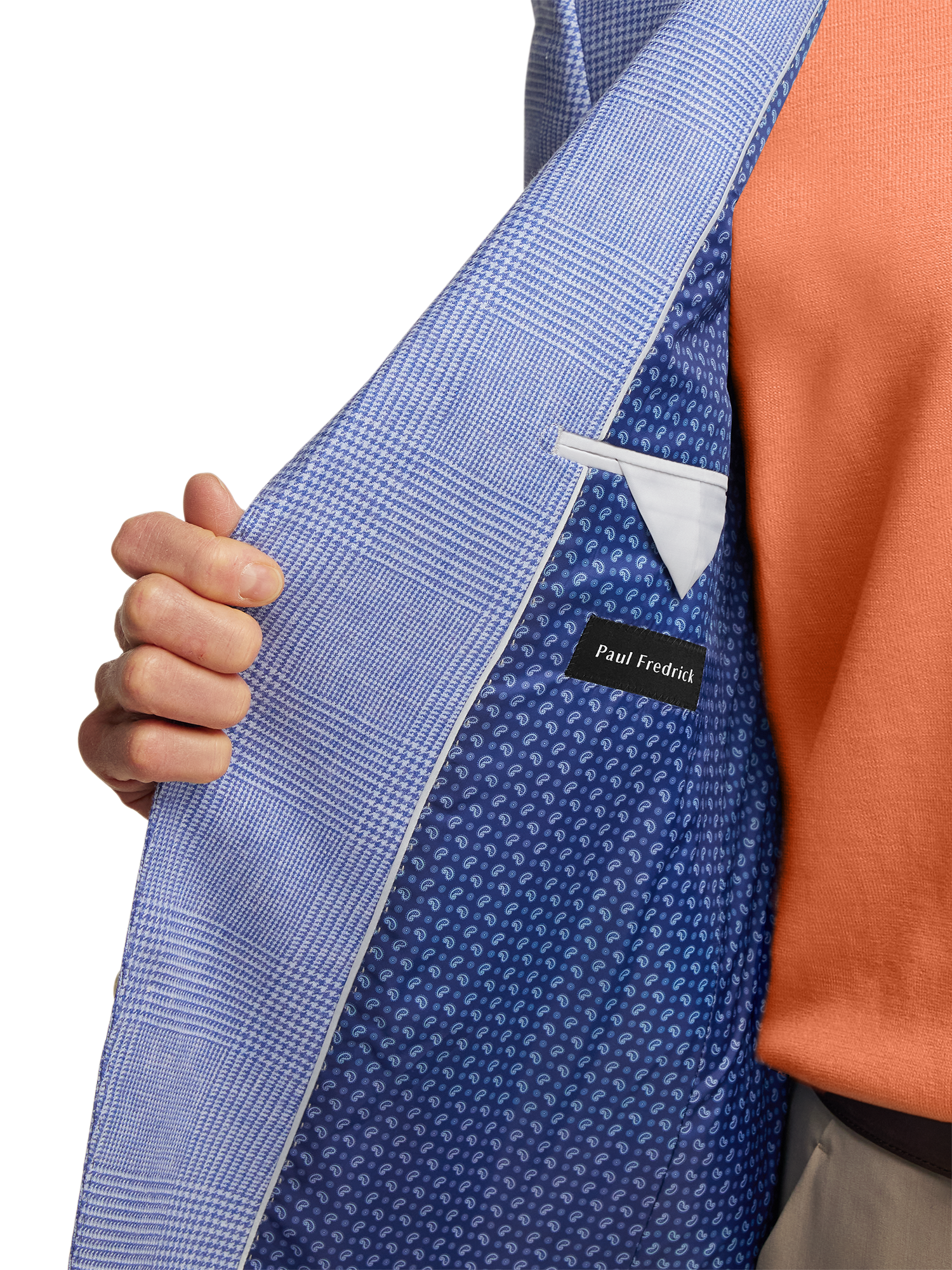 Linen Blend Single Breasted Notch Lapel Sport Coat - Blue