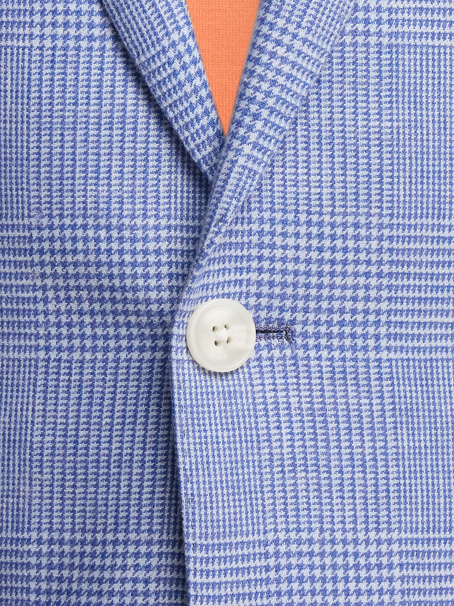 Linen Blend Single Breasted Notch Lapel Sport Coat - Blue
