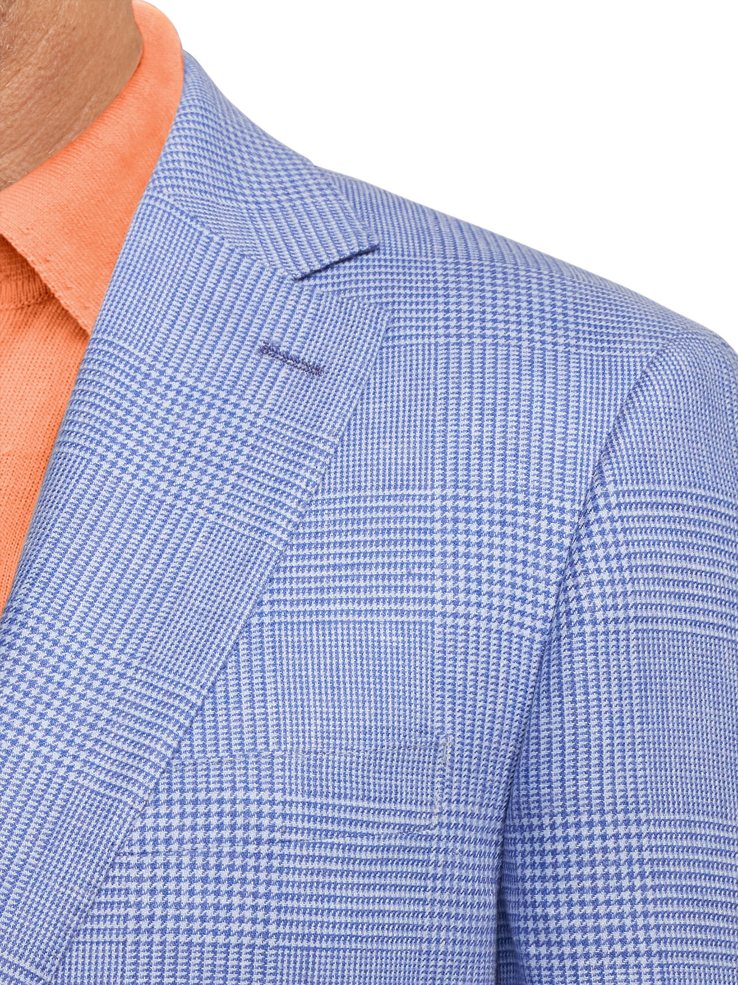 Linen Blend Single Breasted Notch Lapel Sport Coat - Blue