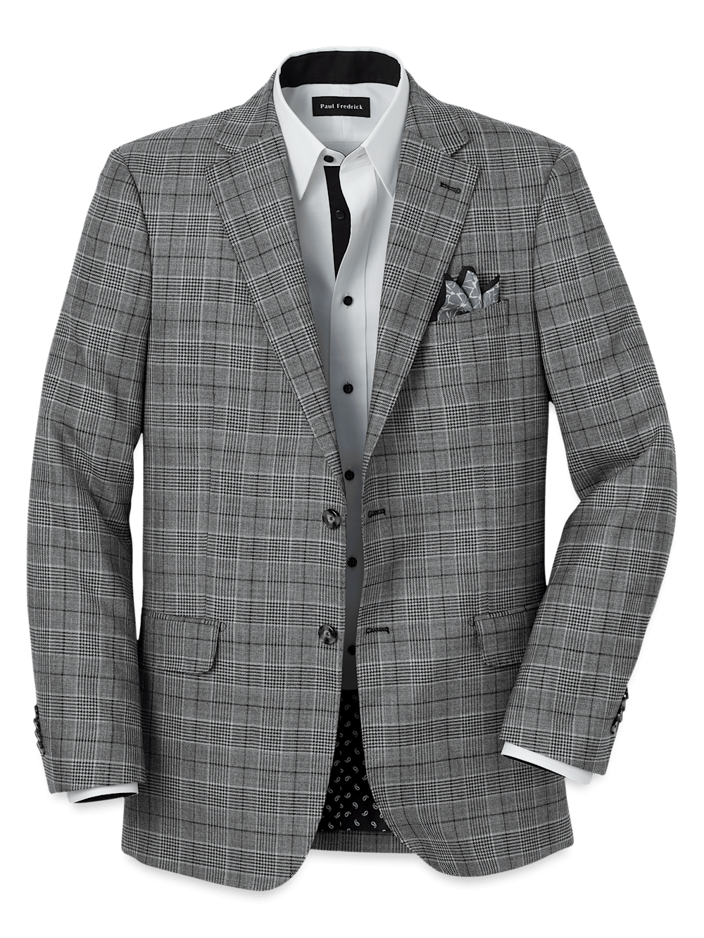 Checkered Blazer Mens Gray Plaid Sport Coat Dark Grey Grey