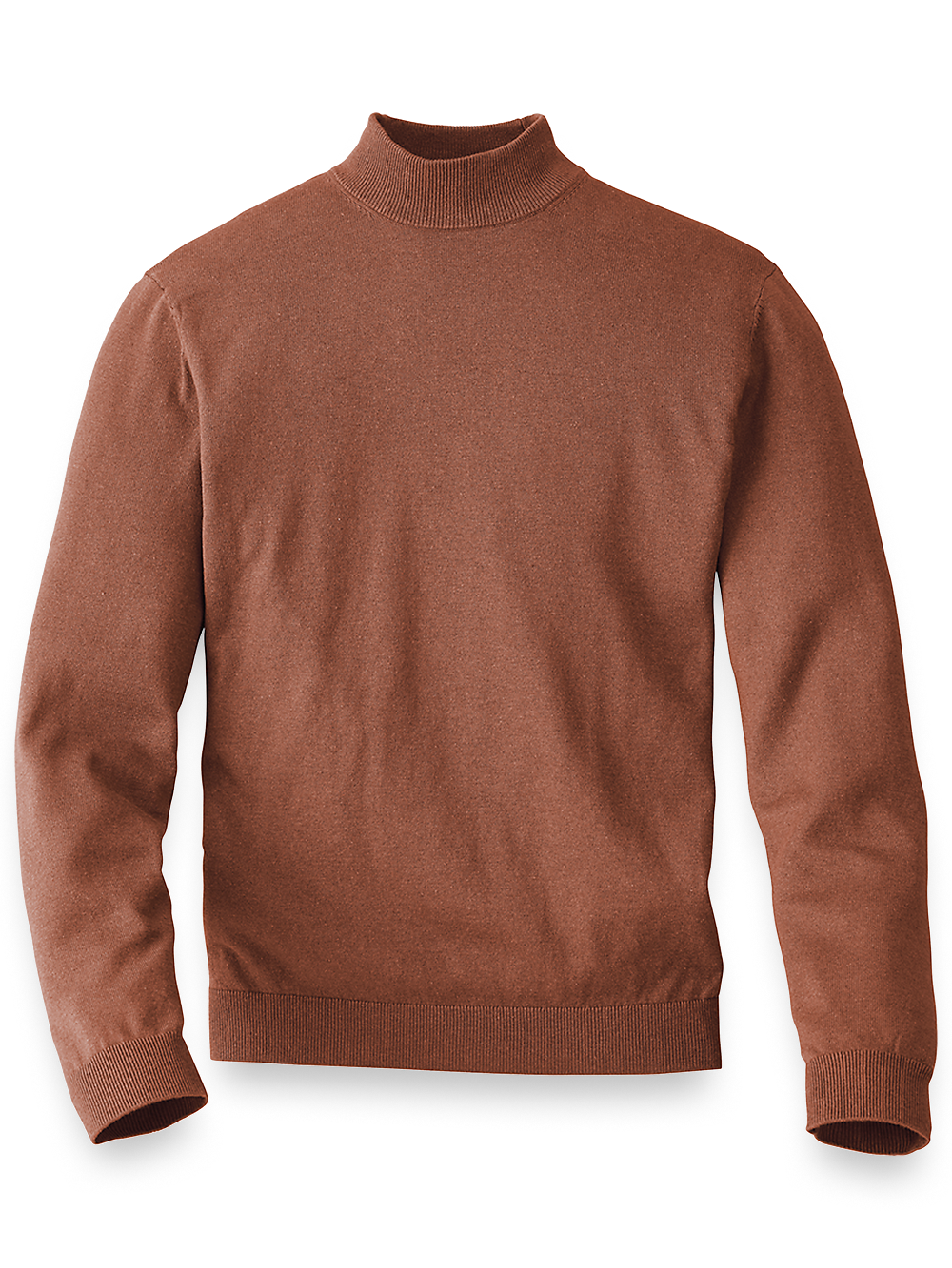 Product Image of Silk Cotton And Cashmere Mock Neck Sweater-Copper