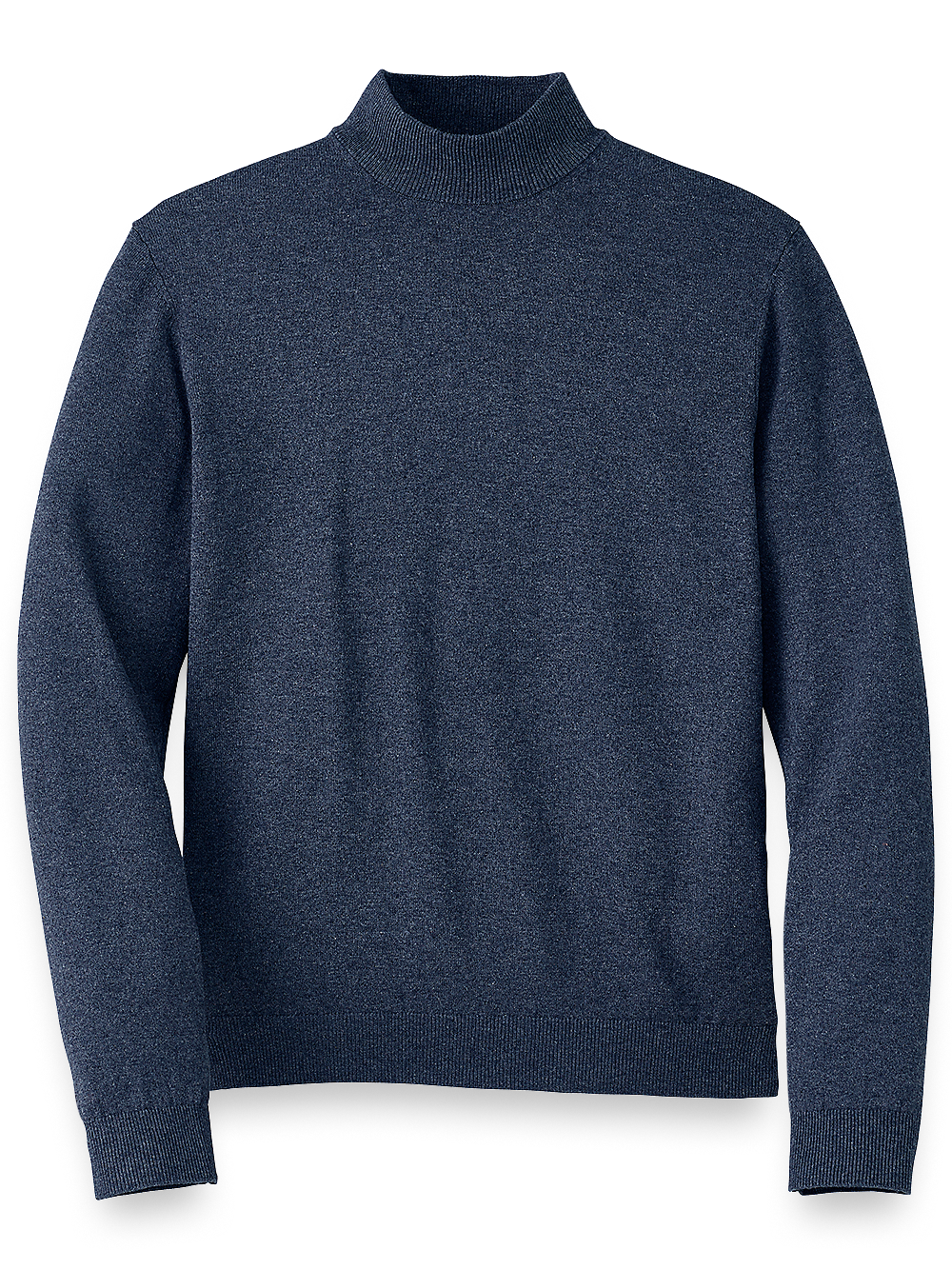 Product Image of Silk Cotton And Cashmere Mock Neck Sweater-Navy