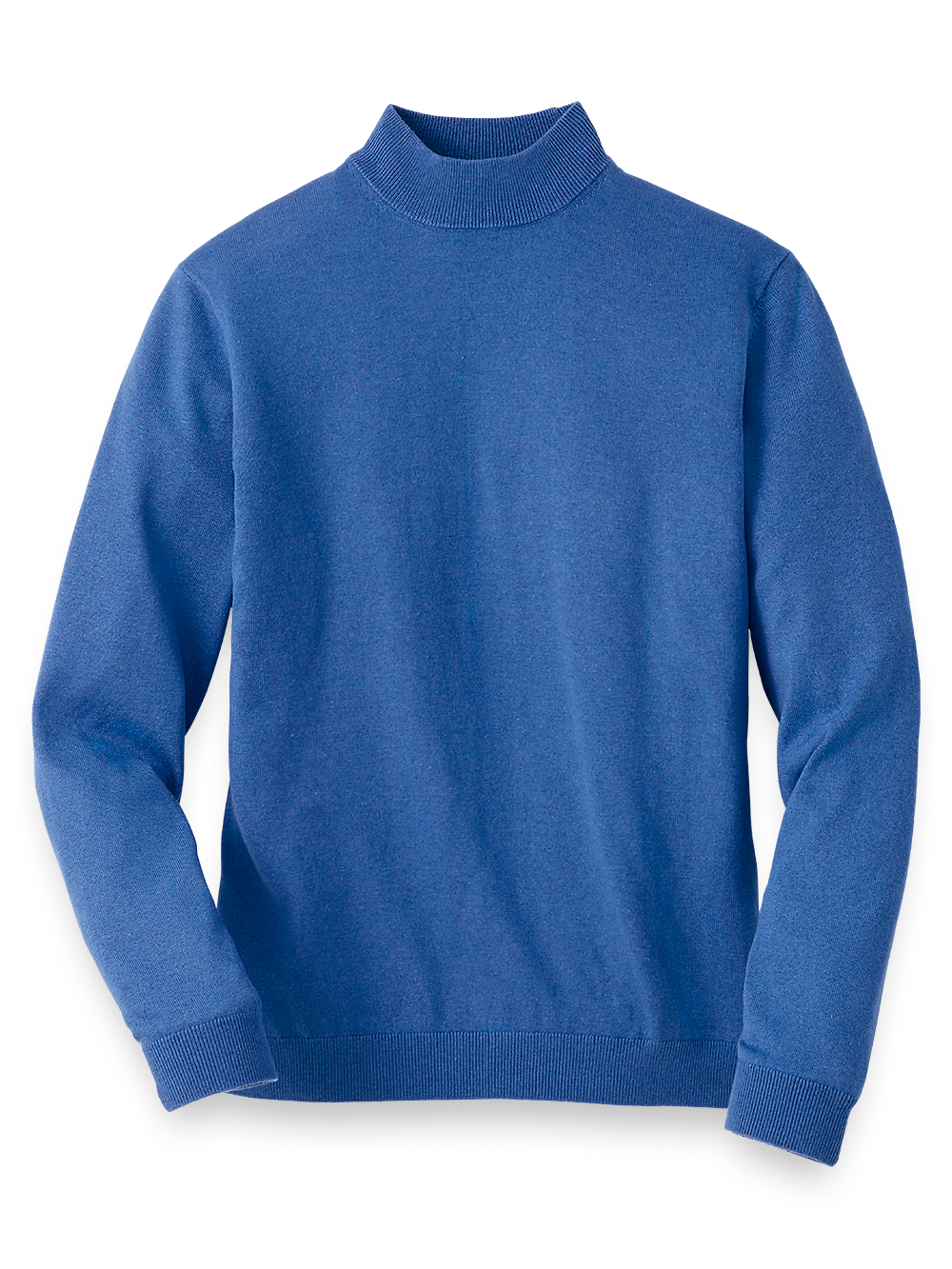 Product Image of Silk Cotton And Cashmere Mock Neck Sweater-Cobalt