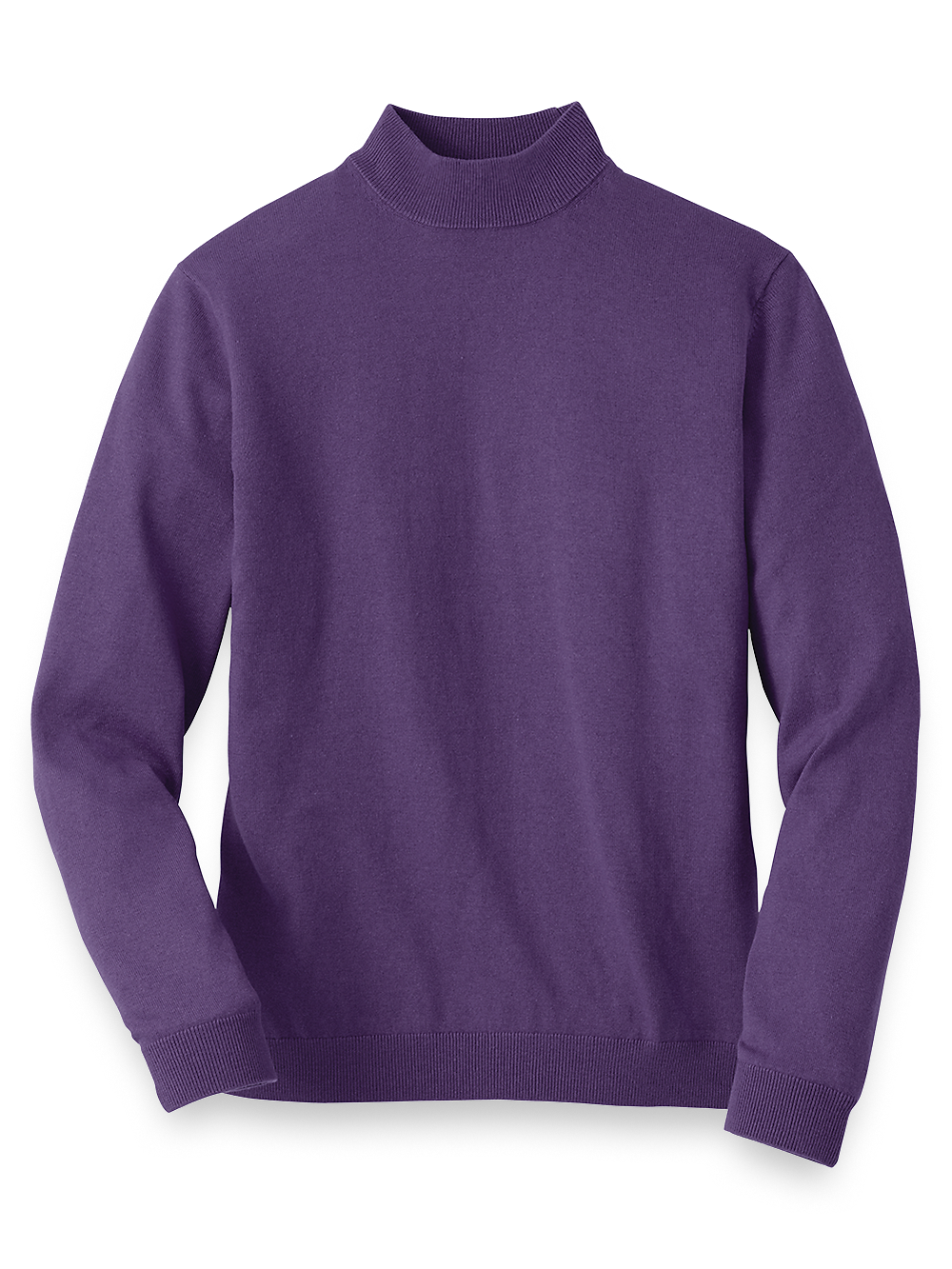 Product Image of Silk Cotton And Cashmere Mock Neck Sweater-Purple