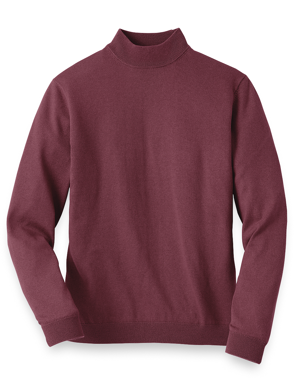Product Image of Silk Cotton And Cashmere Mock Neck Sweater-Burgundy