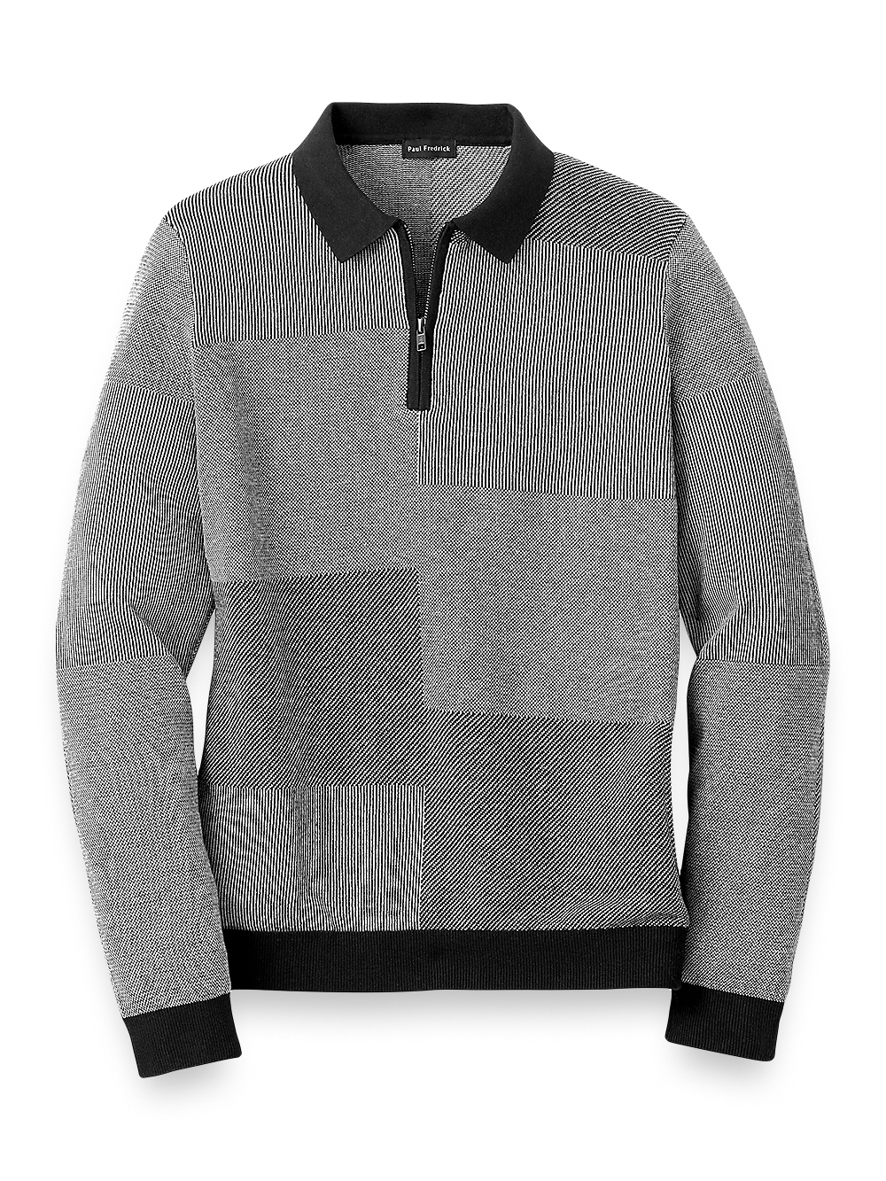 Product Image of Silk, Cotton & Cashmere Zip Polo-Grey