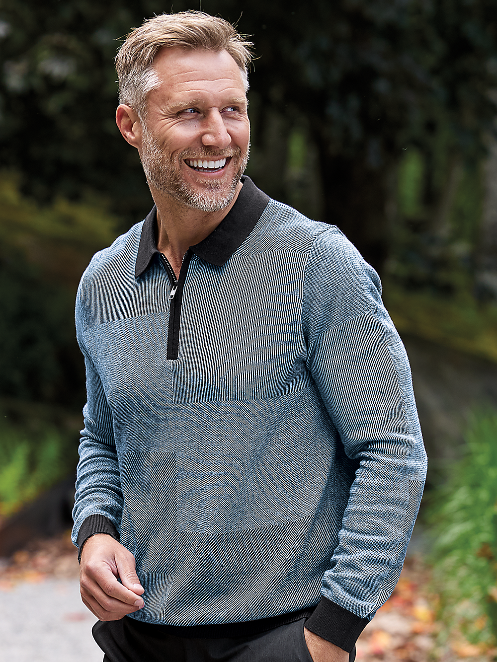 Alternate Image of Silk, Cotton & Cashmere Zip Polo-1