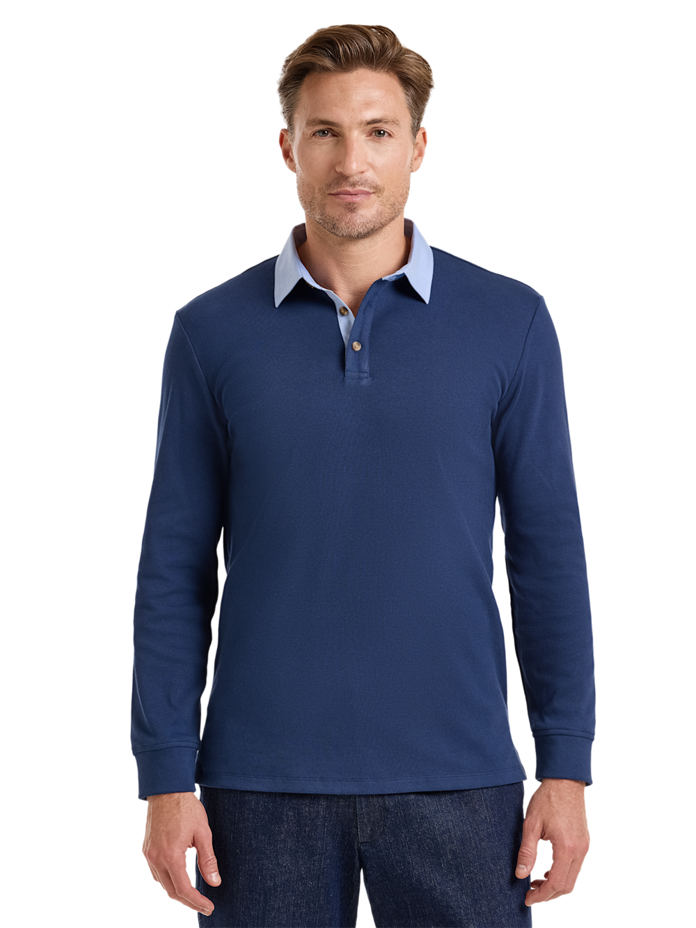 Alternate Image of Cotton Blend Three Button Rugby Polo-1