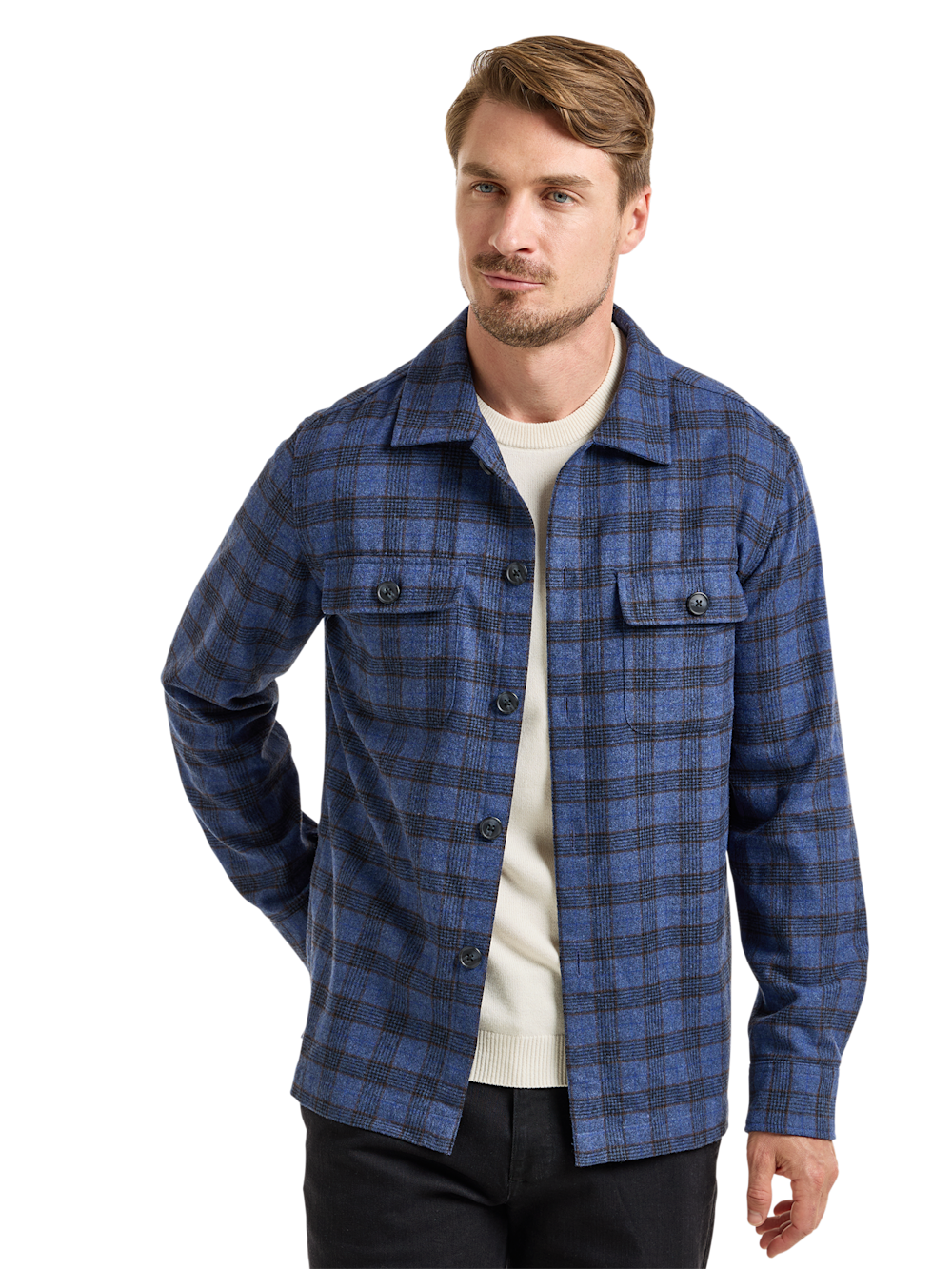 Alternate Image of Polyester Wool Blend Button Front Polo-1