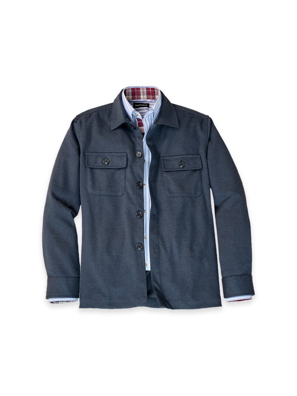 Product Image of Polyester Blend Button Front Polo-Navy