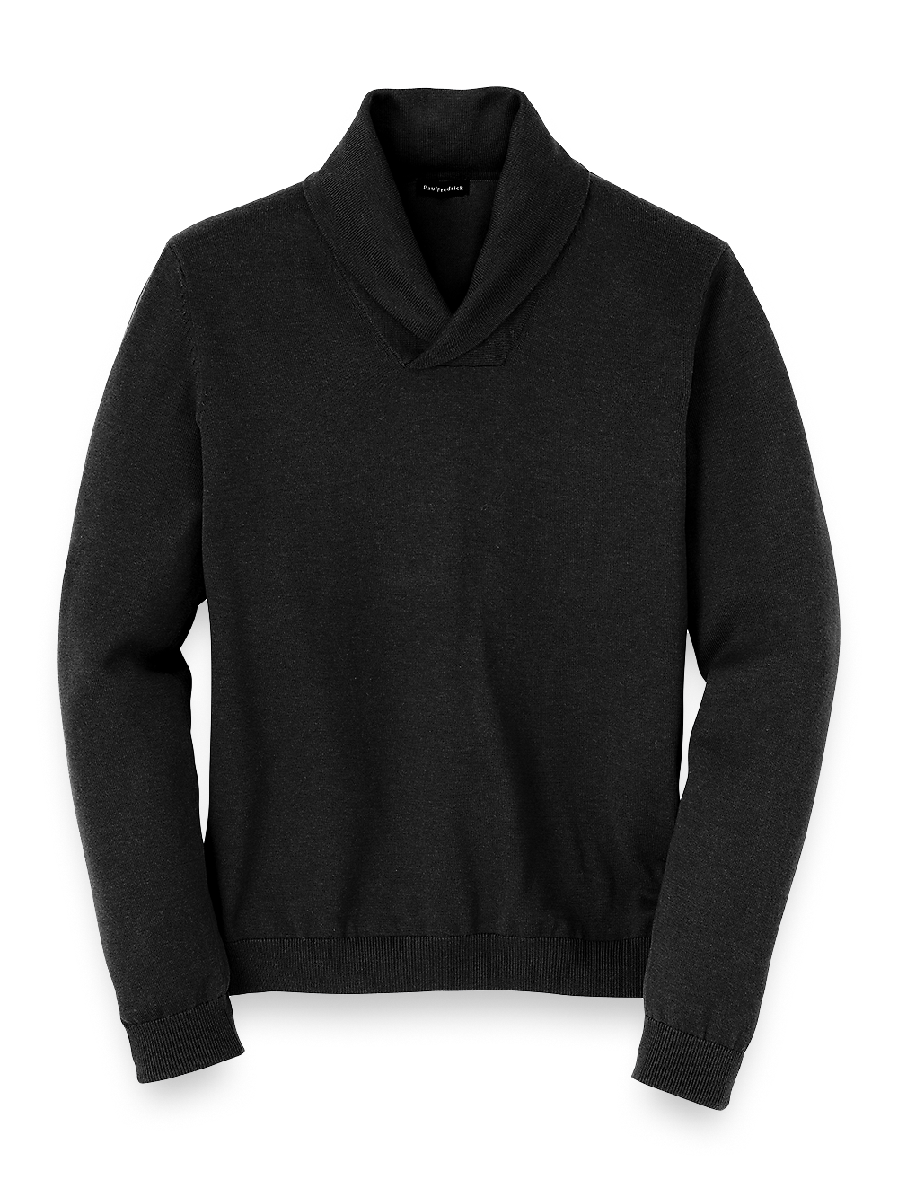 Product Image of Supima Cotton Shawl Collar Sweater-Black