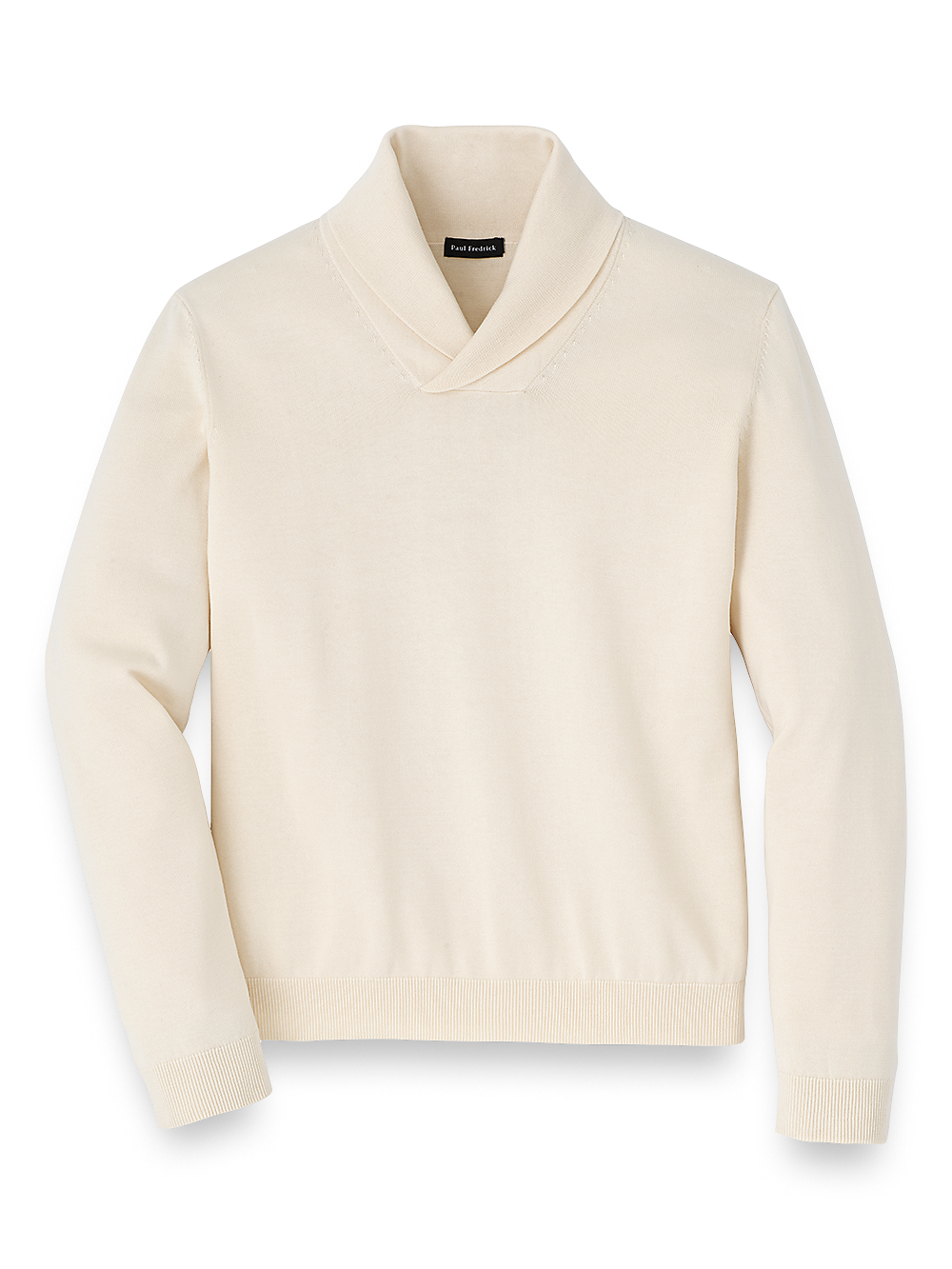 Product Image of Supima Cotton Shawl Collar Sweater-Ivory