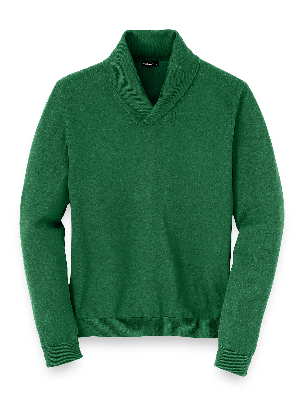 Product Image of Supima Cotton Shawl Collar Sweater-Green