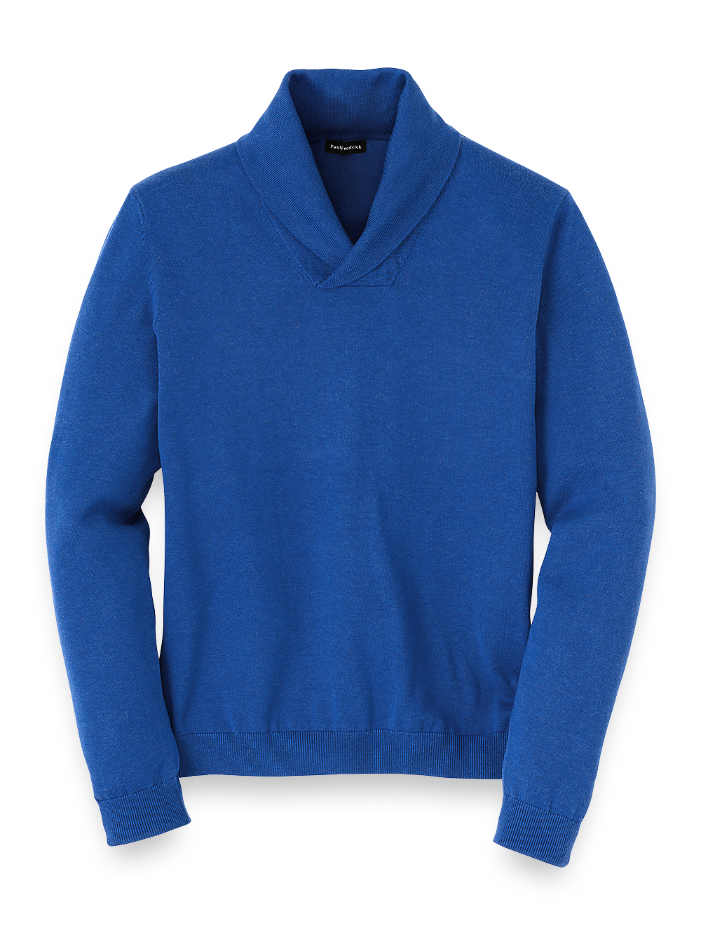 Product Image of Supima Cotton Shawl Collar Sweater-Blue