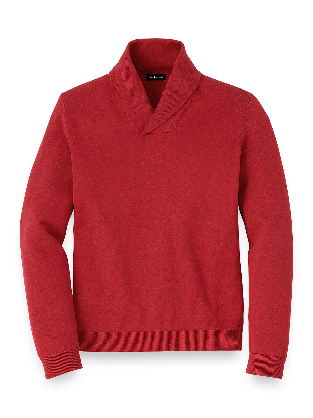 Product Image of Supima Cotton Shawl Collar Sweater-Red
