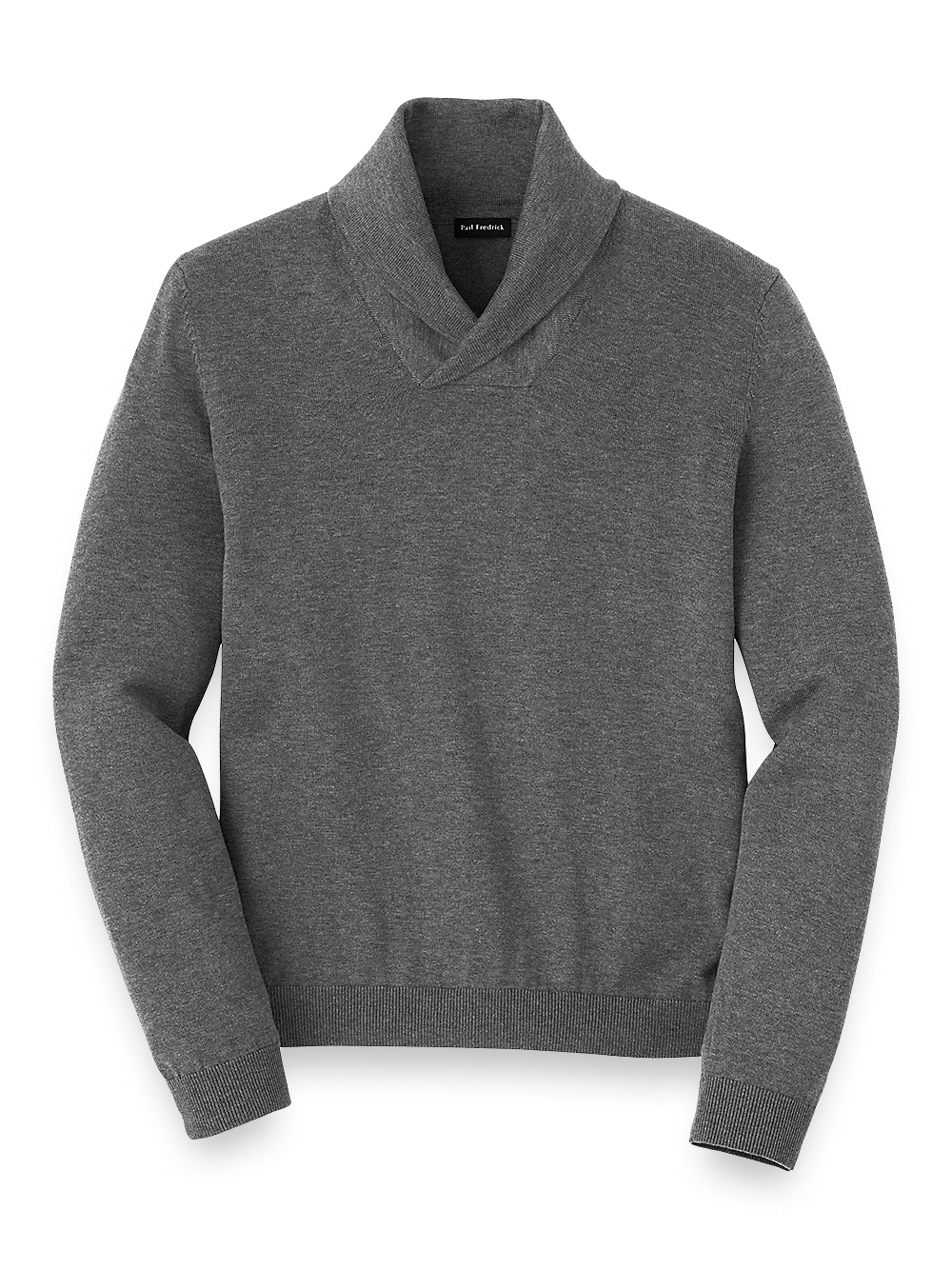 Product Image of Supima Cotton Shawl Collar Sweater-Medium Grey