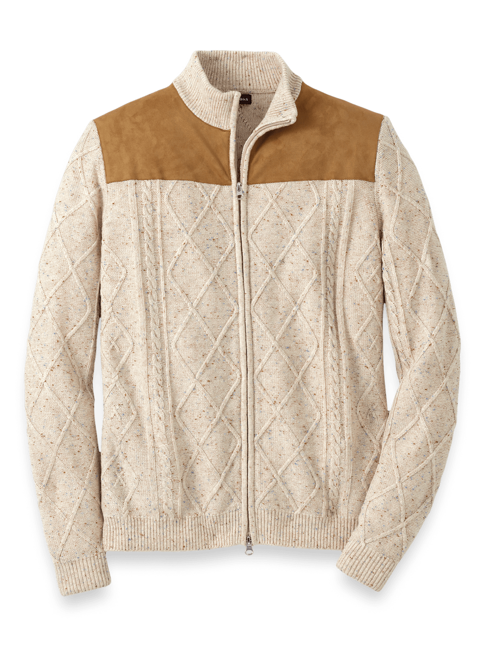 Donegal Full Zip Mock Neck Sweater - Ivory – Paul Fredrick
