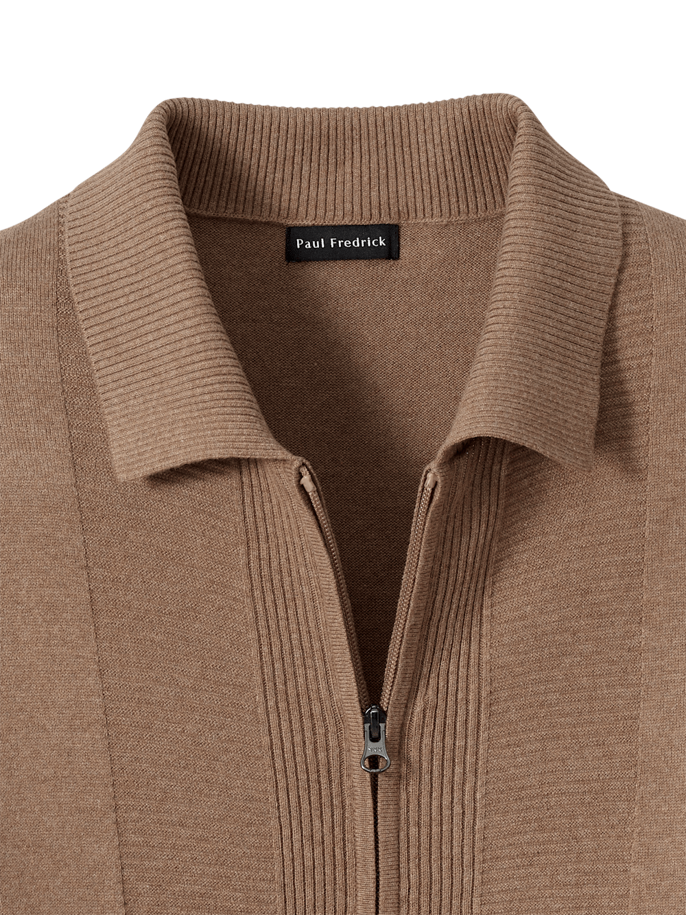 Alternate Image of Silk Cotton Cashmere Full Zip Polo-5