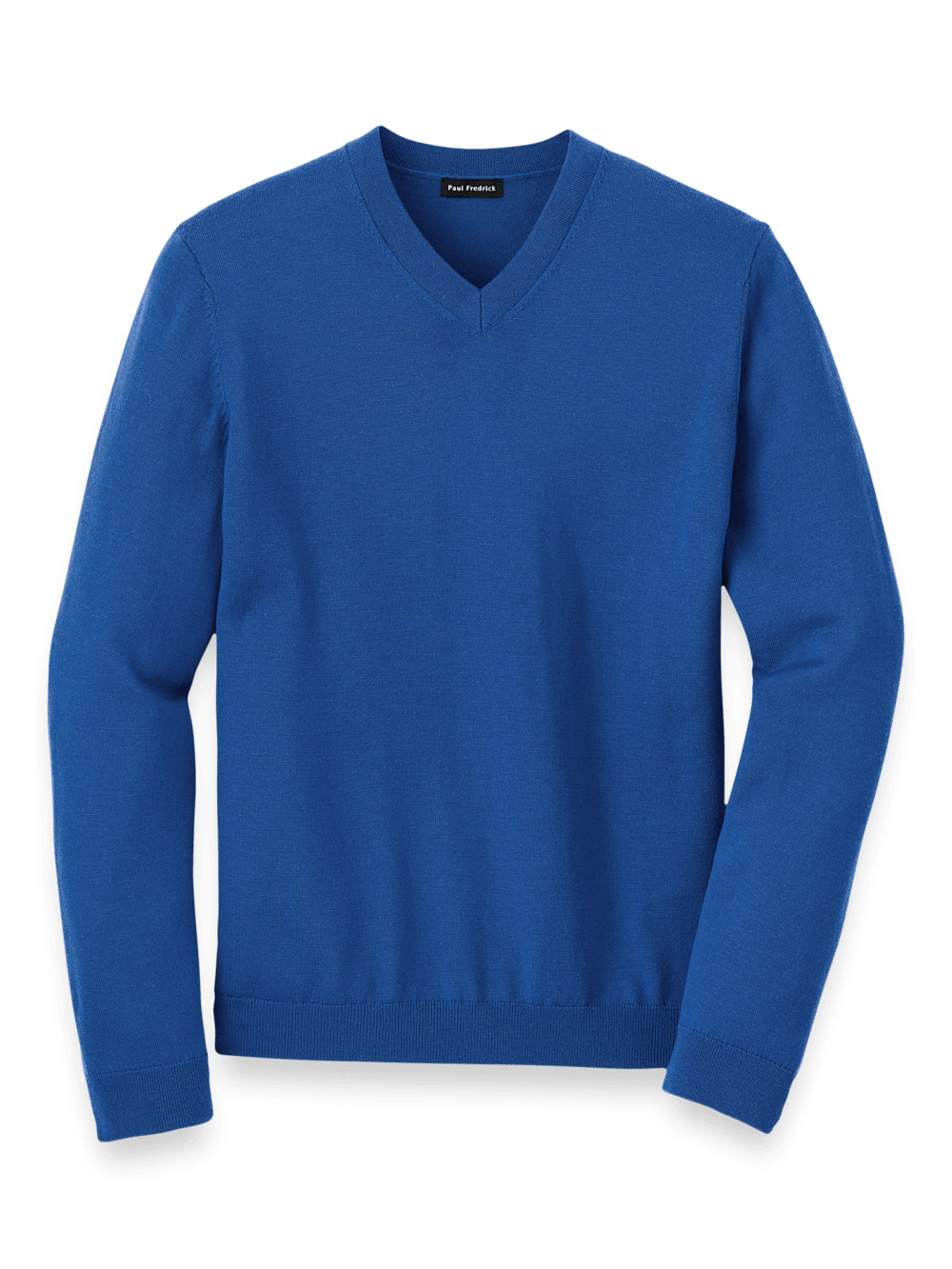 Merino Wool V-neck Sweater Blue – Paul Fredrick