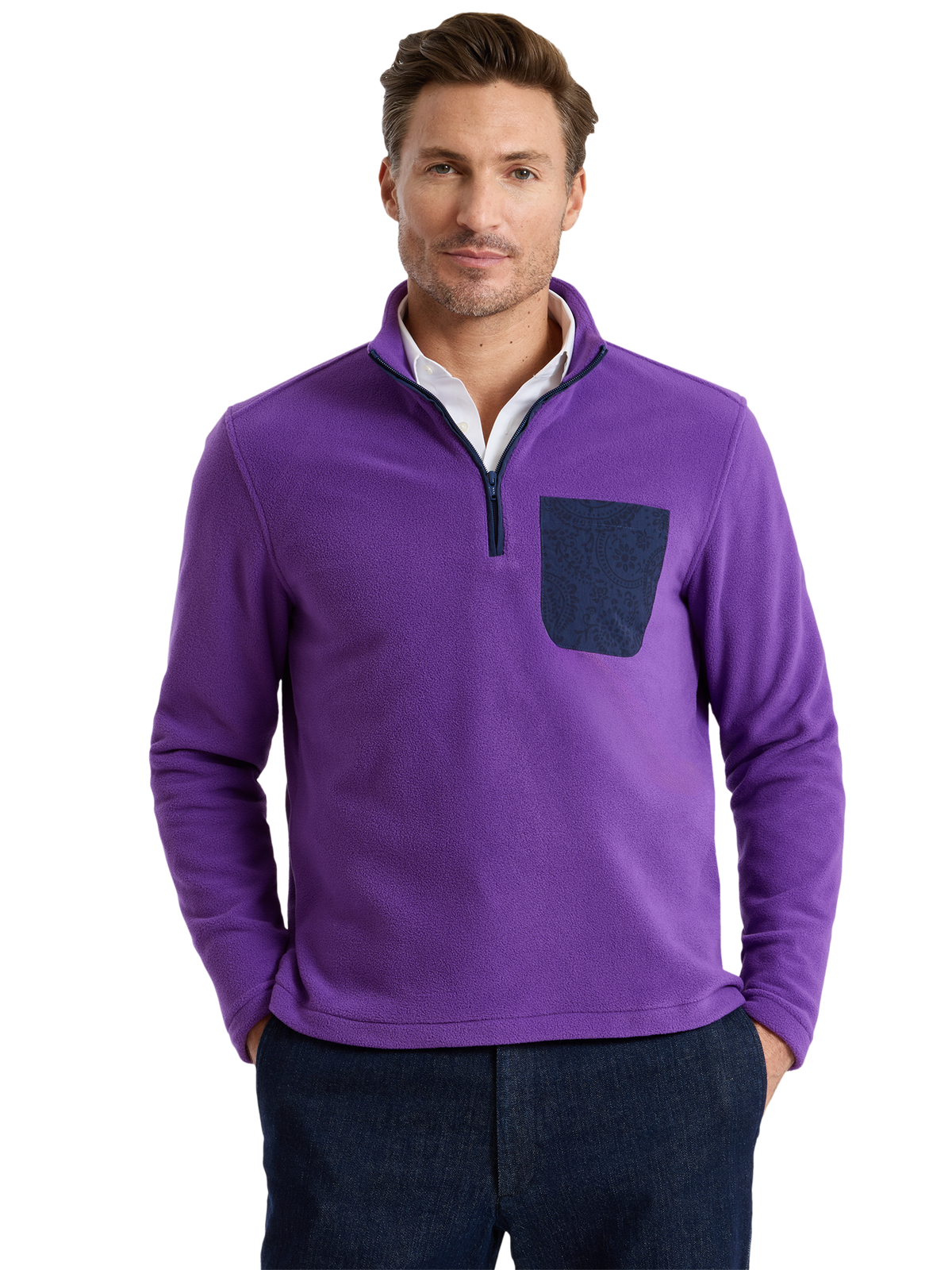 Alternate Shot of Men's purple/navy Knitwear