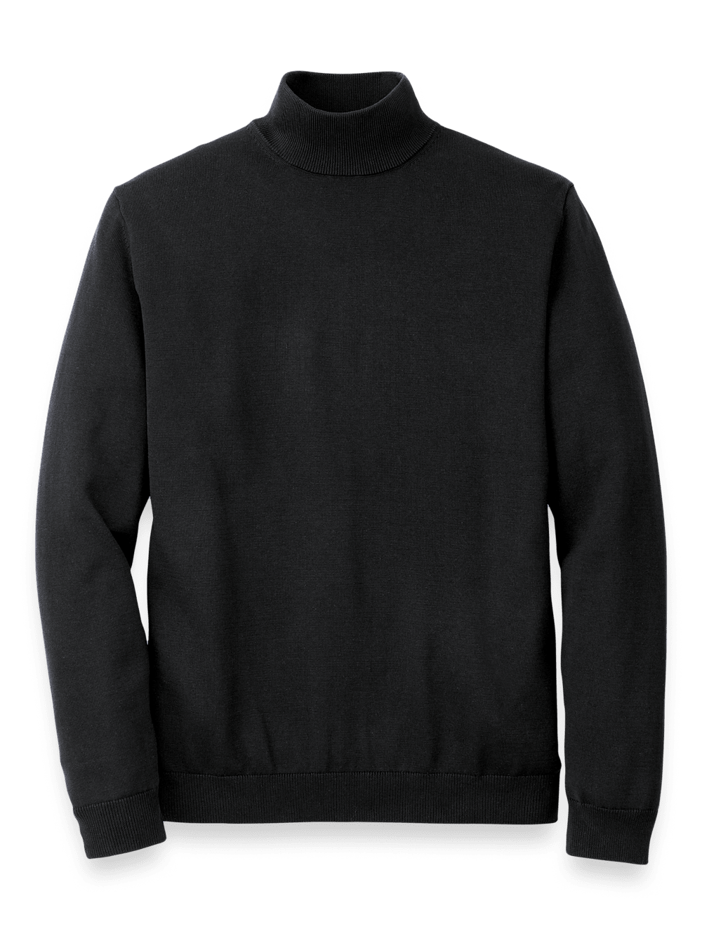 Product Image of Supima Cotton Mock Neck Sweater-Black