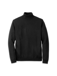 Supima Cotton Mock Neck Sweater - Black