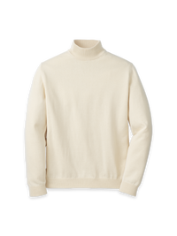 Supima Cotton Mock Neck Sweater - Ivory
