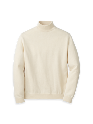 Supima Cotton Mock Neck Sweater - Ivory