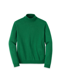 Supima Cotton Mock Neck Sweater - Green