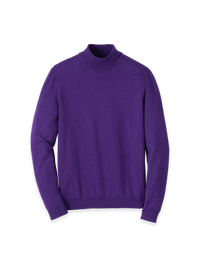 Supima Cotton Mock Neck Sweater - Purple